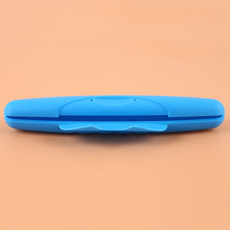 Draagbare Plastic Tandenborstel Opbergdoos Reizen Tandenborstels Houder Tandenborstel Organizer Tanden Borstel Container Voor Camping: blue