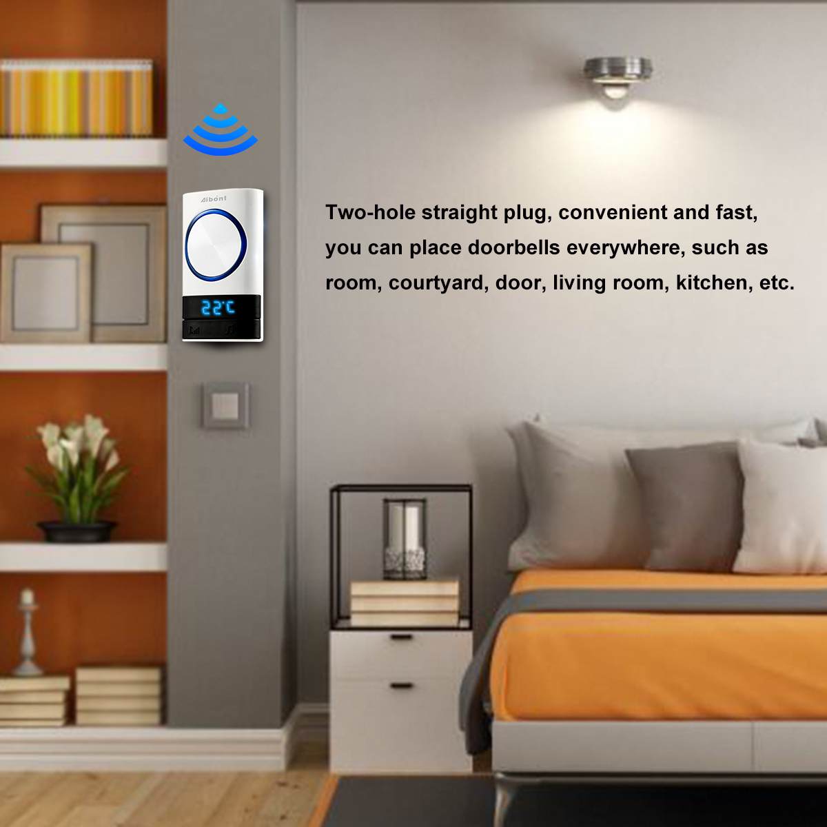45 polyfoniska ringsignaler trådlös dörrklocka 200m sortiment us eu uk au plug home intelligent dörrklocka ringsignal 1 knapp mottagare