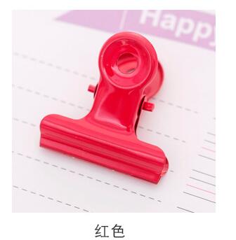 Clip de Metal de Color caramelo para oficina, suministros de papelería para encuadernación, carpeta de billetes, Color rosa, rojo, azul y naranja: red 2 pcs