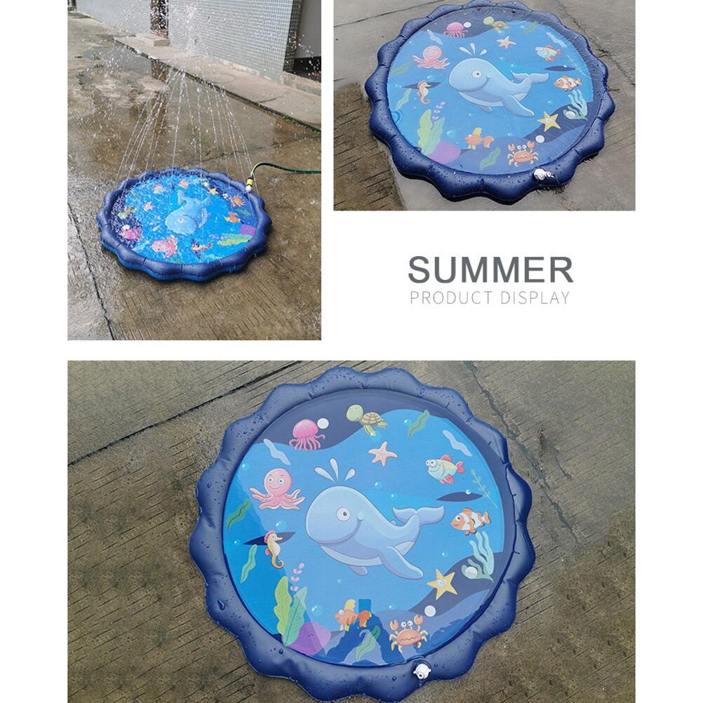 1 Pc Opblaasbare Waternevel Mat Cartoon Shark Wave Waternevel Pad Mooie Pvc Kinderen Speelgoed Pad Onderwater Wereld Water spelen Mat