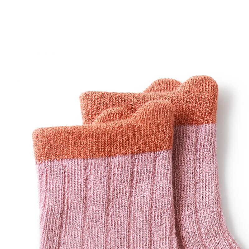 Warmmom – chaussettes en coton pour enfants, 3 paires, pour filles et garçons, vêtements d'hiver, d'automne et de printemps, couleur cousue, à la , décontractées