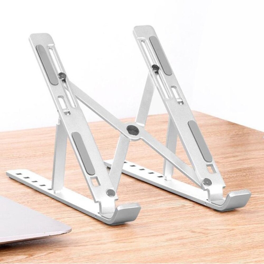 Soporte plegable de aleación de aluminio para ordenador portátil, soporte de 6 engranajes de altura ajustable para Notebook, PC, soporte de escritorio, soporte de refrigeración para ordenador portátil
