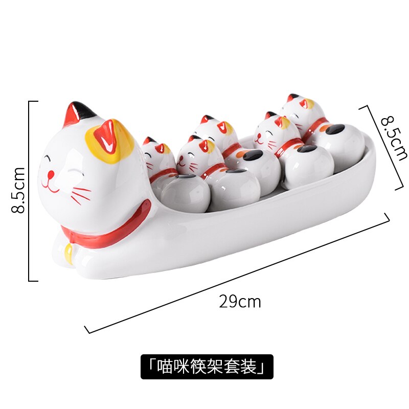Plateau de rangement en céramique japonais plateau de rangement mignon Kitty baleine Sushi assiette Sushi vaisselle vaisselle assiettes froides de ménage: Kitty Set