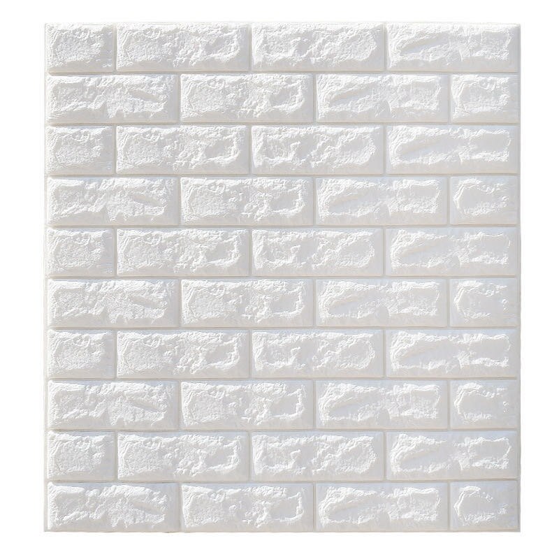 BBTC, 10 piezas, pegatina de pared 3D, paneles de pared autoadhesivos, papel tapiz blanco de espuma PE impermeable para sala de estar, pared de TV y decoración del hogar