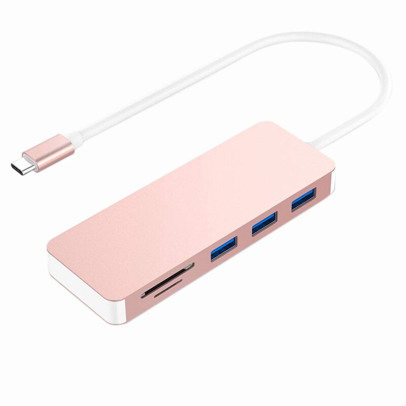 TYPE-C 5 In 1 Docking Station Sd, Tf Ondersteuning: windows Me/2000/Xp/Vista/Nt/7/8, mac Is Geschikt Voor Alle Usb C Apparaten: Default Title