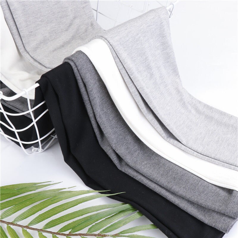 Weiche Dünne Viskose Frauen Gamaschen Schwarz Grau Elastische Taille Gestrickte Jogger Hosen Dünne Schlauch 121272WKA