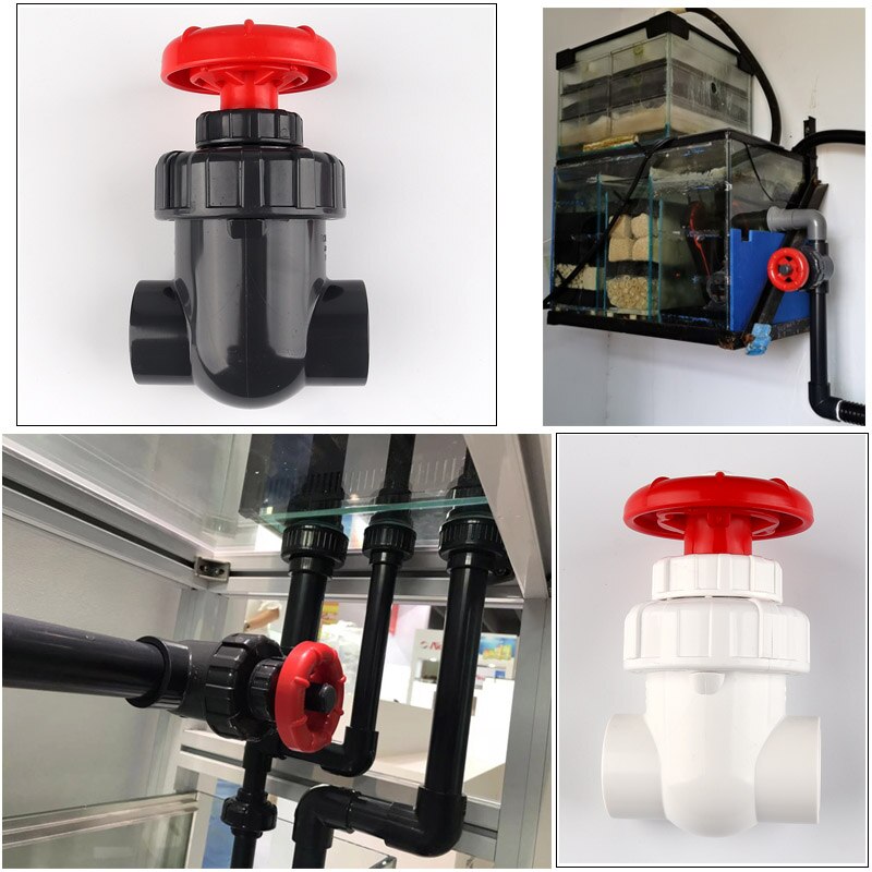 I.D. 20~63mm PVC Pipe Gate Valve Precision Flow Control Sluice Switch Garden Irrigation Aquarium Fish Tank Joint