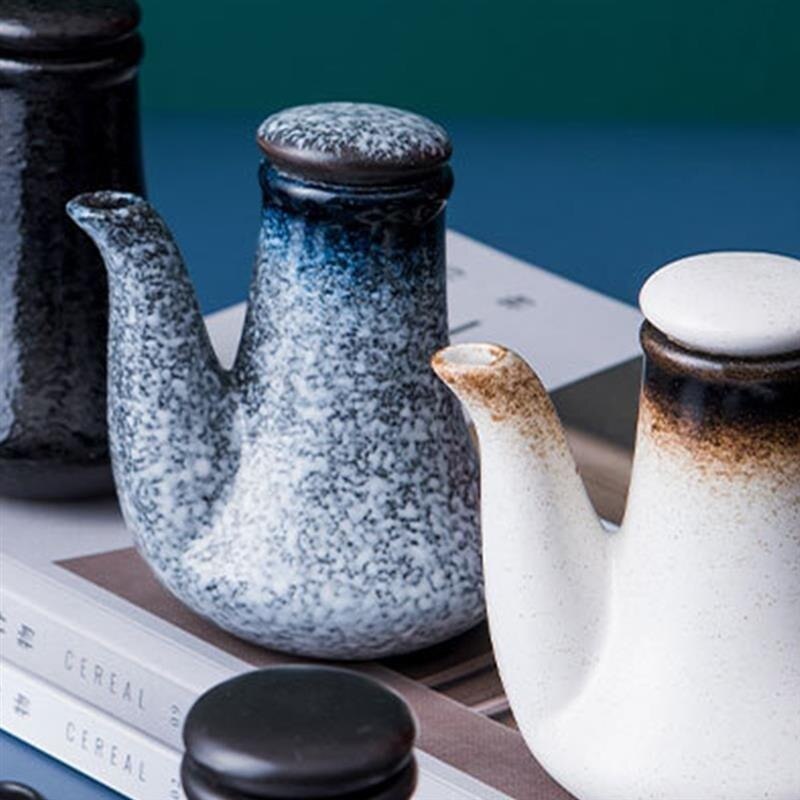 300ml japanilaistyylistä keraaminen öljy-oliivi-annostelija soijakastike kattila pieni etikka kattila kastikepurkki öljypullo astiasto maustepullo