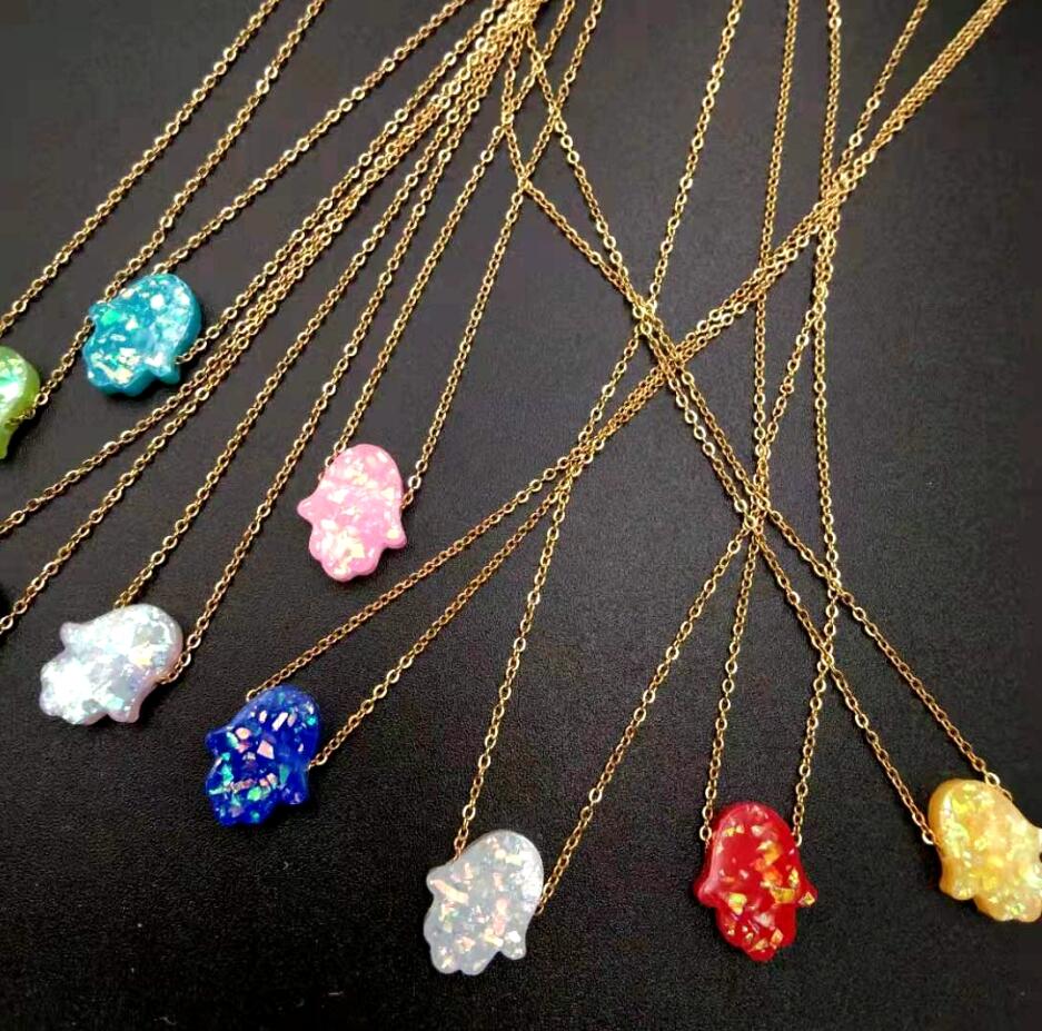 COAI Hamsa Hand Obsidiaan Ketting - Beschermende Lange Hanger Met Verstelbaar Koord