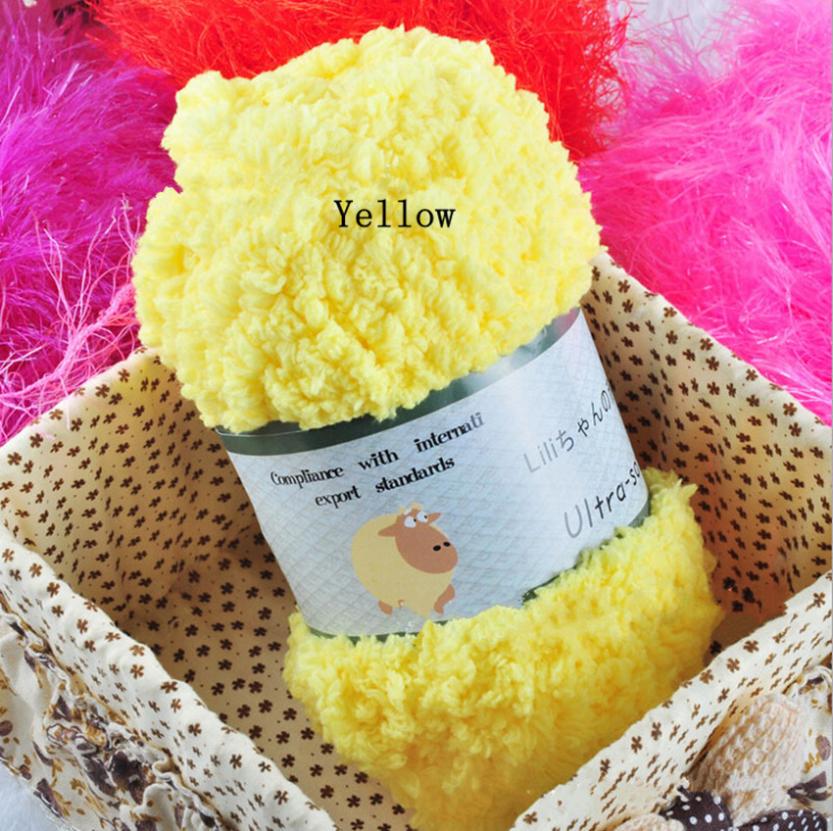 Super Soft Smooth Chunky Acrylic Double Knitting Wool Yarn Colorful Skein Ball Yarn For DIY Knitting Craft Baby Clothes Hat: Yellow