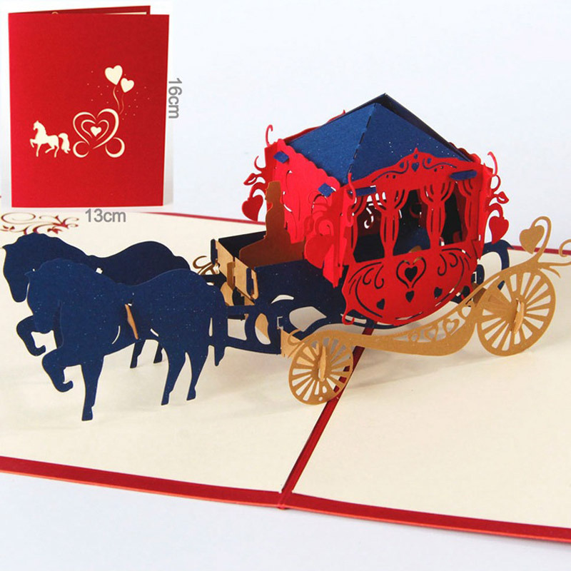 Carte Pop-Up 3D faite à la main pour anniversaire de saint-valentin, cartes de vœux, Invitations, d'amour,: 3
