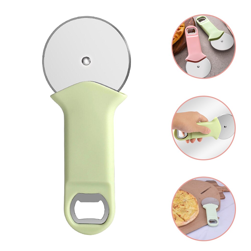 Pizza Cutter Wheel Stainless Steel Pizza Cutter Pastry Pizza Slicer Opener: Light Green