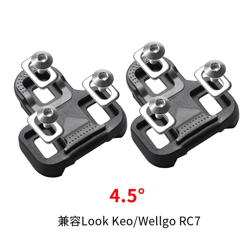 Wellgo RC7 Road Pedaal Cleats 6 ° Compatibel Met Look Keo Reparatie Onderdelen Zelfsluitende Pedaal Anti-Slip schoenplaten 82G: RC7 Black Cleats