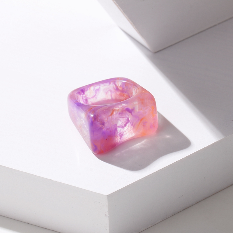KUSS FRAU Neue Bunte Transparente Acryl Unregelmäßigen Marmor aufbringen Ring Harz Schildkröte Ringe für Frauen Mädchen Schmuck