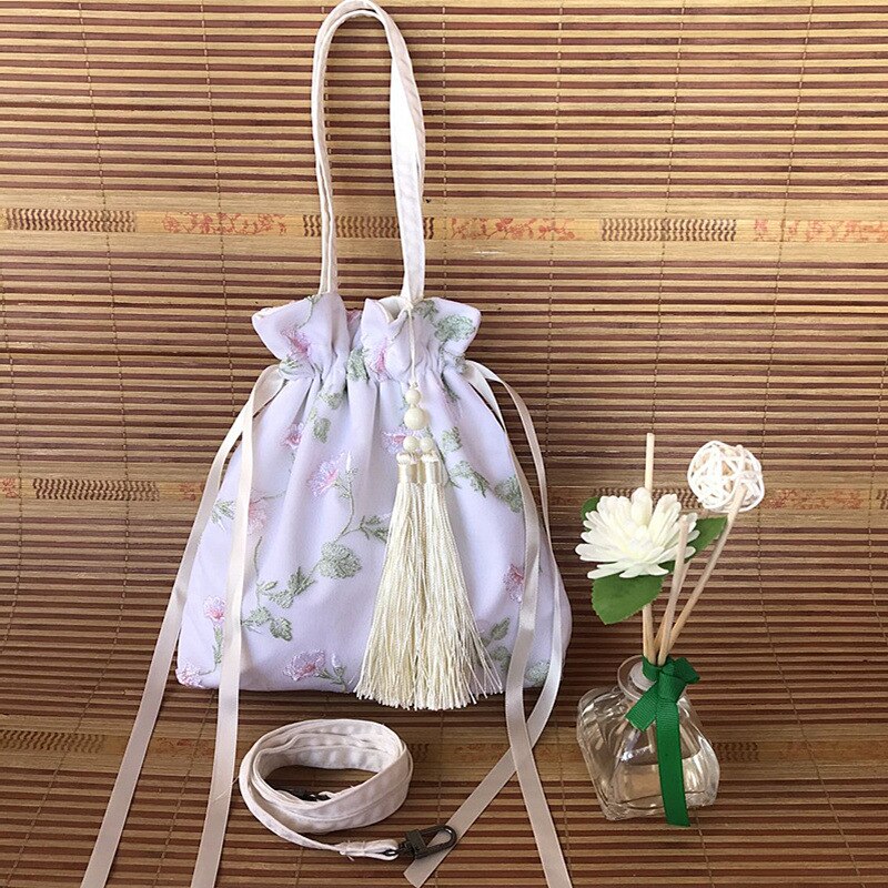 Sac à main rétro alasir pour femme, style chinois, hanfu, petites fleurs brodées, en dentelle, à bandoulière, mini sac à main rétro pour femme, sacs à ficelle: 9