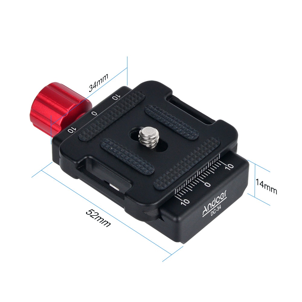 Andoer DC-34 schnell Freisetzung Platte Klemme Adapter mit Einem schnell Freisetzung Platte 1/4 "Schraube für Arca-schweizerisch ALS Standard QR Stativ Kopf