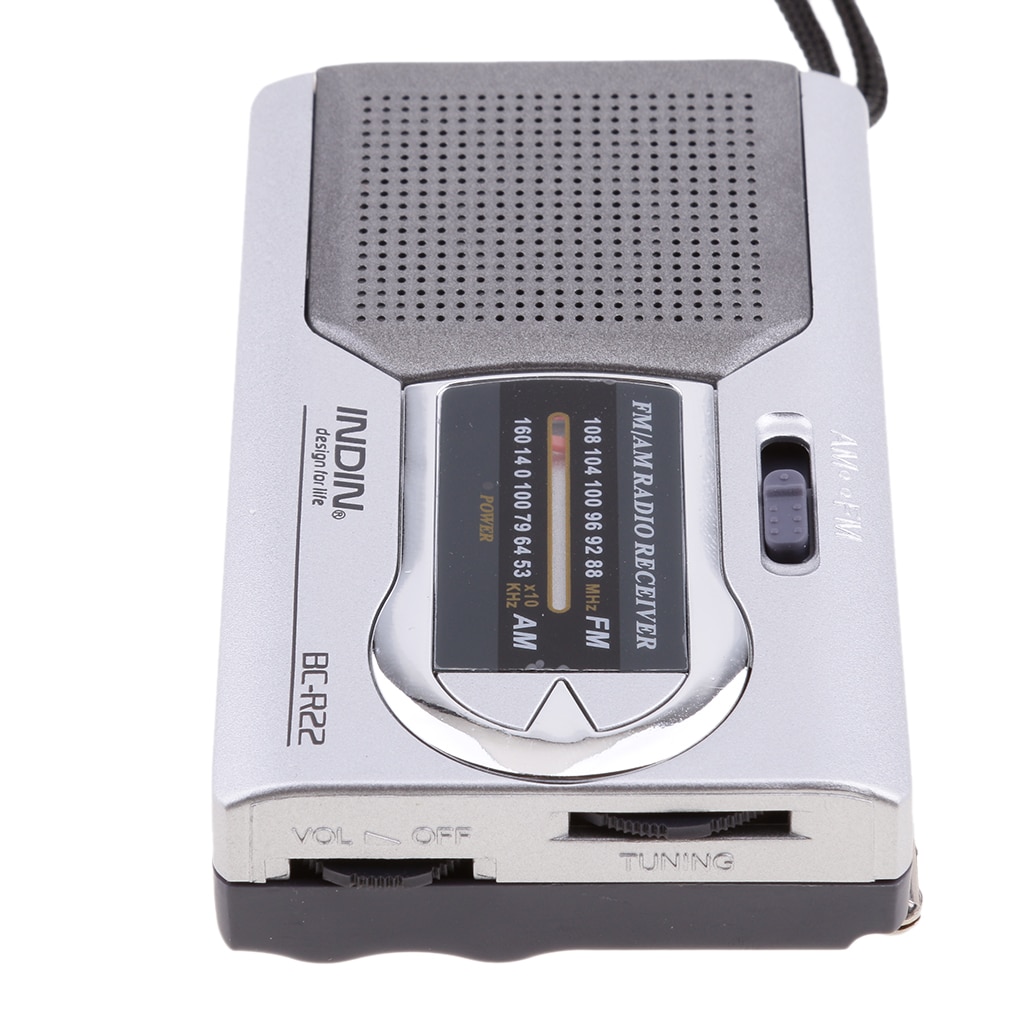 BC-R22 Pocket Portable Mini AM/FM Radio Speaker World Receiver Telescopic Antenna Mini Portable AM/FM Radio Speaker