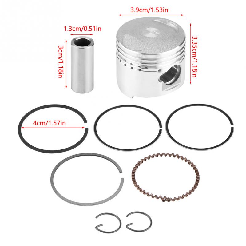 39mm Motorcycle Piston Rings Kit Assembly for GY6 50CC Horizontal Engine Scooter Moped Motorcycle Piston Car Accessories