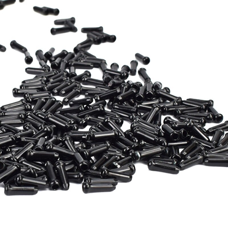 50Pcs Fiets Cable End Caps Draad End Core Caps Bike Brake Shifter Inner Cable Tips Crimps Mtb Racefiets fiets Accessoires: Black - 50PCS