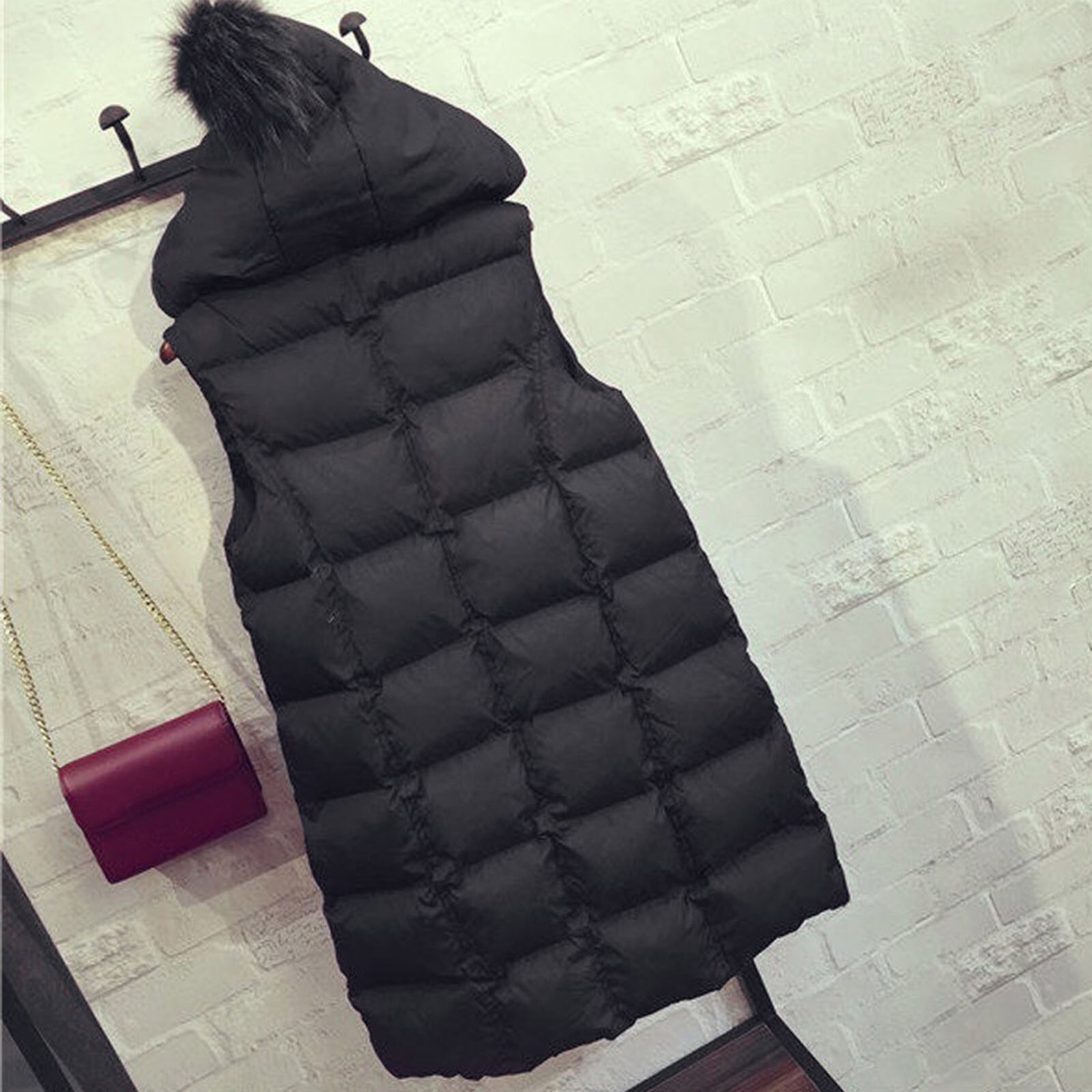 Dames effen zwart vest gilet jas mouwloos vest dames plus size hoodie bovenkleding feminina  #t2g