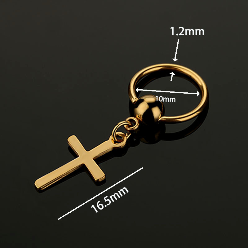 1 Pairs Hip-Hop Cross Earrings Stainless Steel Dangle Earring for Men Boy Punk Male Jewelry