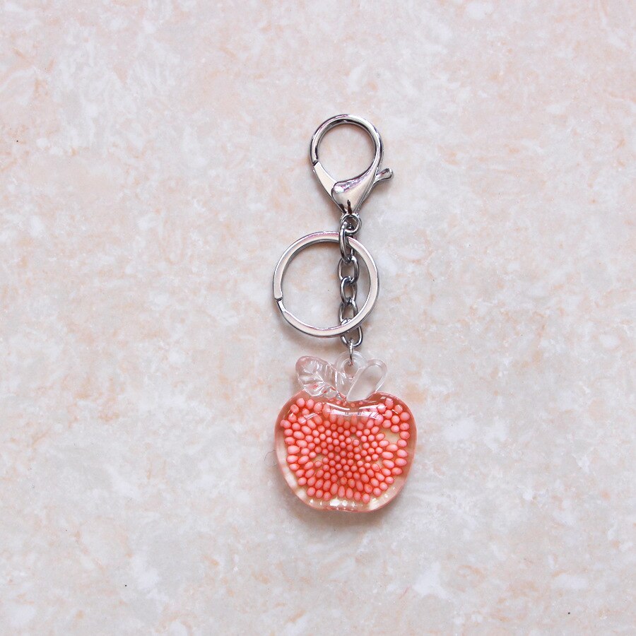 eins Acryl Apfel Anhänger Weihnachten Weihnachten Vorabend Kleine Sommer Obst Modellierung Keychain: Orange rot
