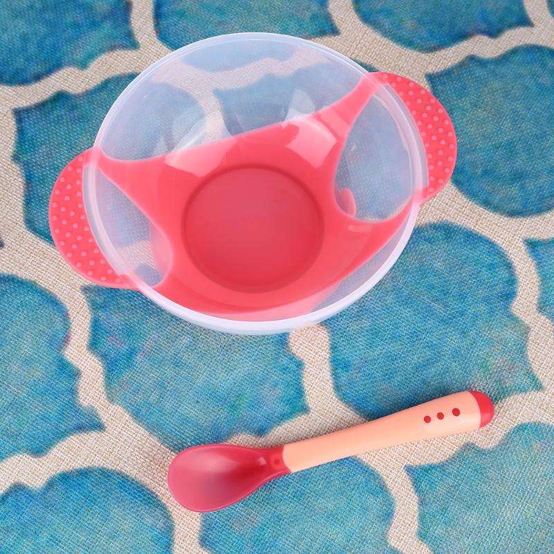 Safety Baby Feeding Dishes Babies Eatting Bowl with Suction Cup Assist Spoon Fork Baby Training Products