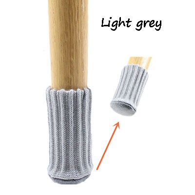 4 Stks/set Anti Slip Meubels Benen Mat Voor Stoel Sokken Bumper Demper Tafel Voeten Tapijt Caps Viltjes Breien Protector: Light grey