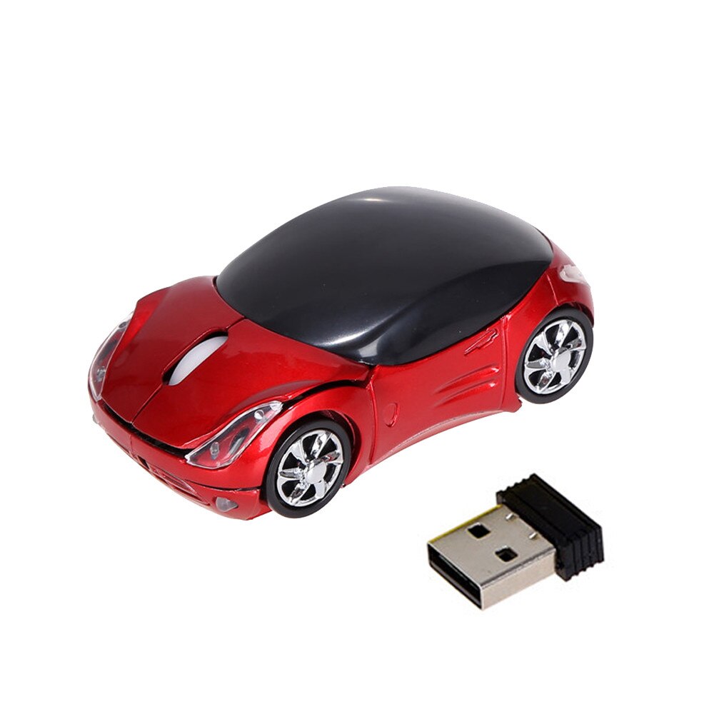 Ratón de desplazamiento con forma de coche para tableta, ordenador portátil, oficina, sensible, para juegos, Ratón Óptico inalámbrico, Usb, 2,4 ghz, 1200dpi