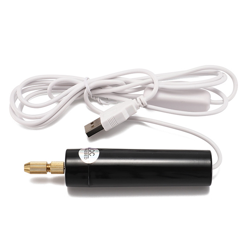 Mini Hand Drill USB Powered Handheld Rotary Drill Set with Twist Drill Bits for Metal Wood Jewelry