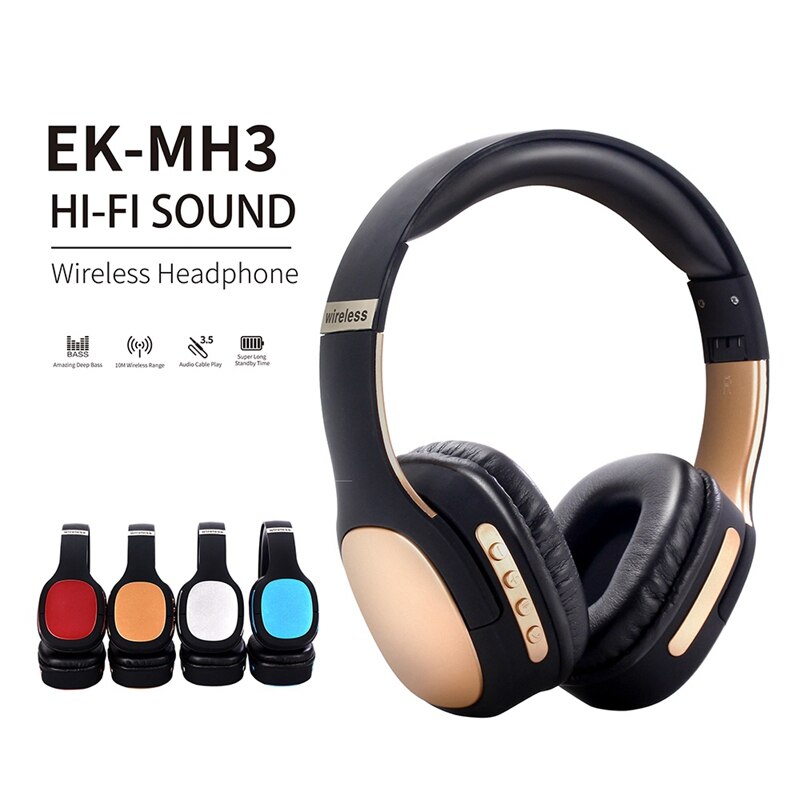 -MH3 Wireless Bluetooth Headphones Stereo Headset Gaming Earphones with Microphone for Phone Pad PC Laptop