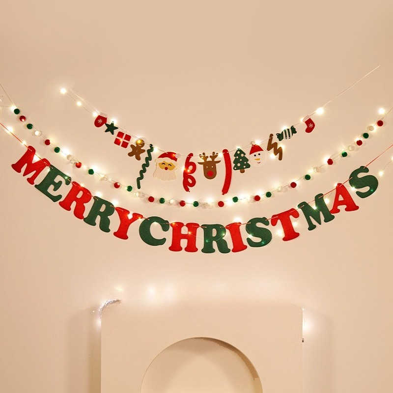 Christmas decorations, tree ornaments, indoor LED lights, pictures, background walls, atmosphere, scenes, decorations and flags.: DARK GRAY