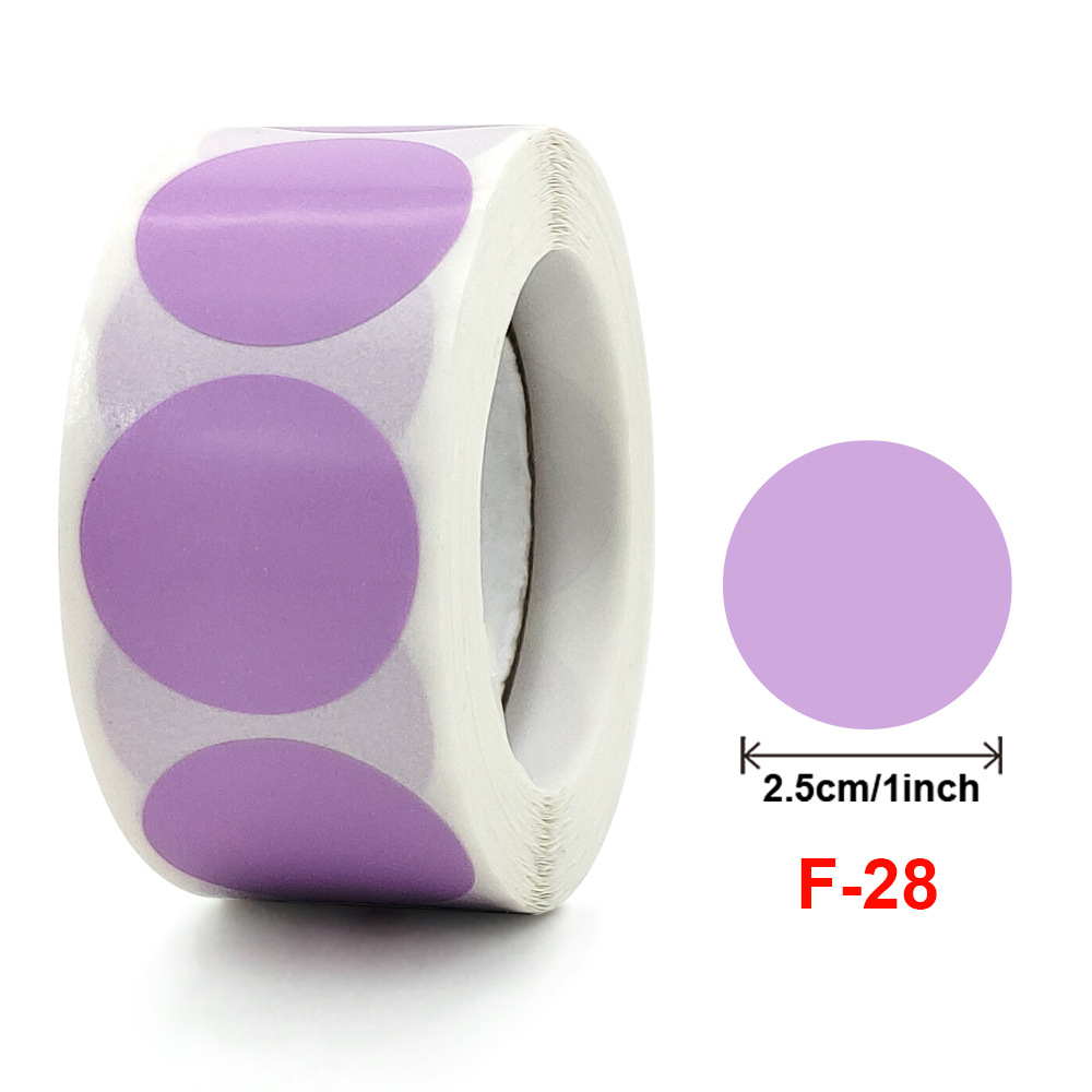 500per Roll Chroma Label Color Code Dot Labels Stickers 1 Inch Roun Red Green White Yellow Blue Pink Black Stationery Stickers: F28