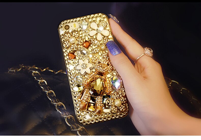 For ZTE Blade A3 A5 A7 V9 V10 Vita L8 Axon 7 Nubia Z17 Z11 Max N1 Luxury Diamond Bear Cover Rhinestone case