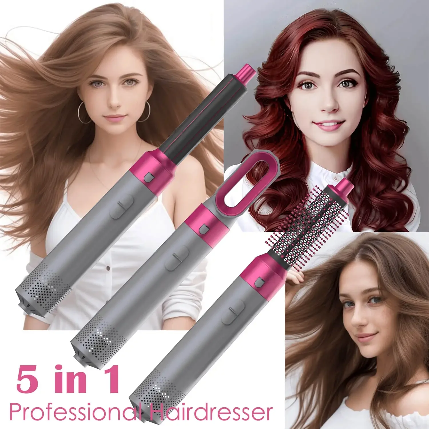 5 in 1 Haartrockner Kamm einstellen Beruf eller Heißluft styler zum Glätten und Volumen von Locken zu Hause