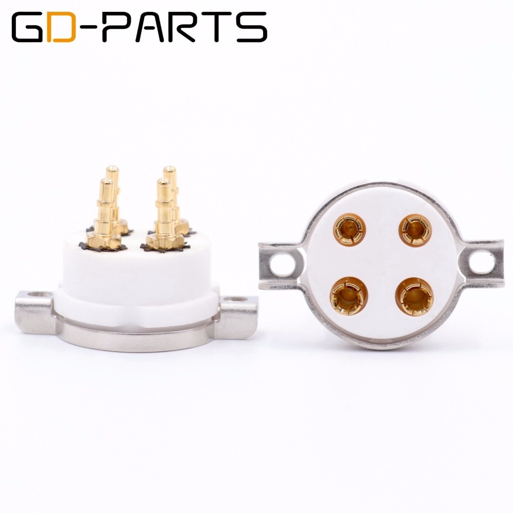 GD-PARTS Ceramic 4pin Tube Sockets For 2A3 300B PX4 5Z3P 5U4G 274A 45 71 Hifi Vintage AMP DIY Gold Plated Pins