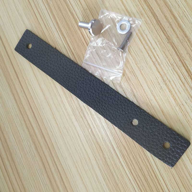Handmade Leather Pull Handle Europe Style Soft Minimalist Door Cupboard Drawer Kitchen Cabinet Dresser Knobs Furniture Hardware: dark black