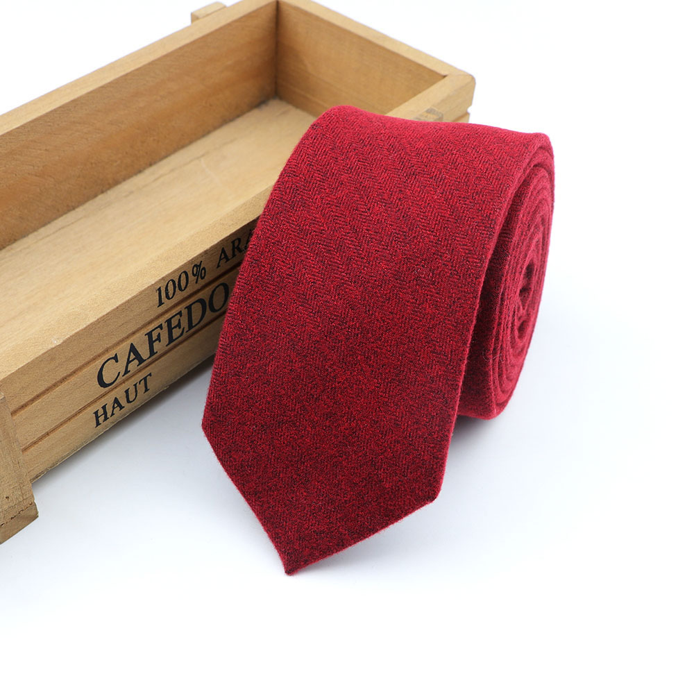 Cravate à carreaux en laine et coton pour homme, vêtement de loisirs, couleur foncée, couleur unie, idéal pour les affaires: 31