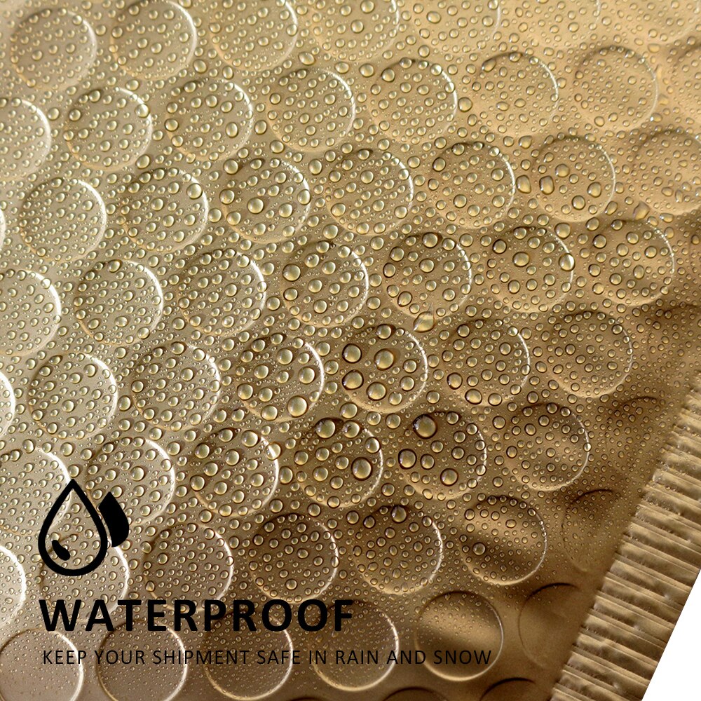 5 Size 20PCS Bubble Mailers Matte Gold Envelopes With Bubble Padded Postal Mailing Envelope Bags Waterproof Courier Bag