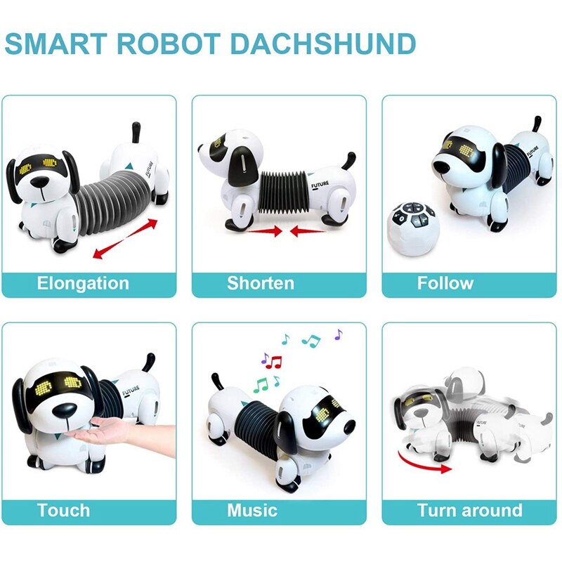 Draadloze Afstandsbediening Robot Hond Programmeerbare Lopen Bark Volgen Robot Gebaar Sensing Elektronische Huisdieren Met Led Ogen