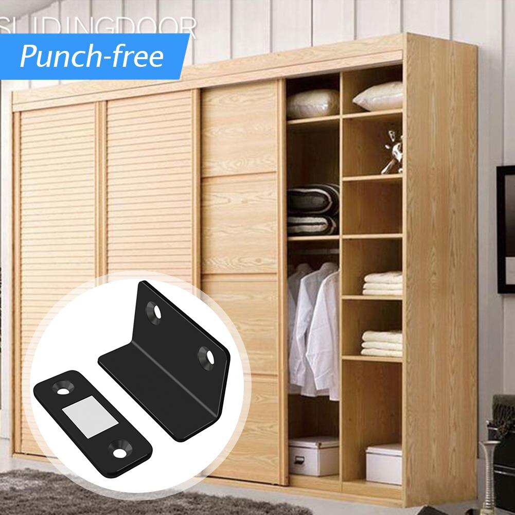 Strong Magnetic L Shaped Door Closer Cabinet Door Catches Latch Furniture Doors Magnet Stop Cupboard Ultra Magnetic Suction Tool