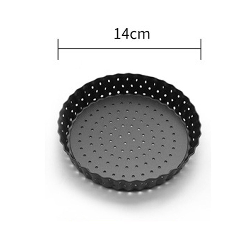 Petit moule à Pizza perforé en acier, antiadhésif, plat noir, accessoires de cuisson, # LR4: S