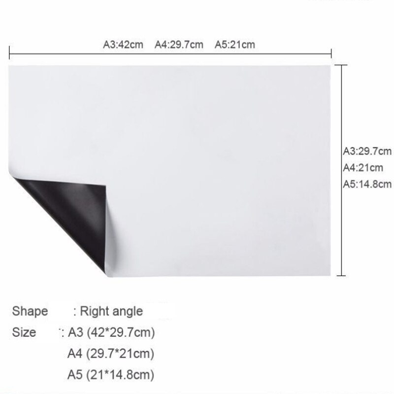 Magnet whiteboard A4 soft magnetic board, Drying Erase drawing Office Flexible Pad and recording board For Fridge Refrigerator: Square