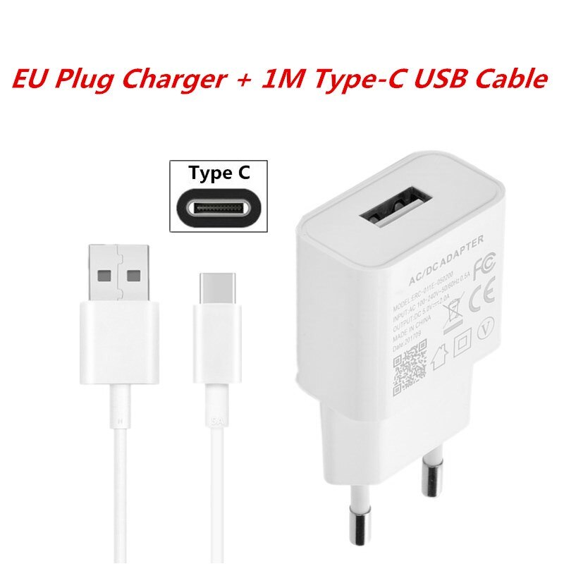 Traver-Adaptador de carga USB de pared para móvil, Cable de carga para ZTE Axon 10 9 pro7mini Nubia M2 Lite N1 N2 N3 Z11 Z9 Z17 Z18: Type C Charger