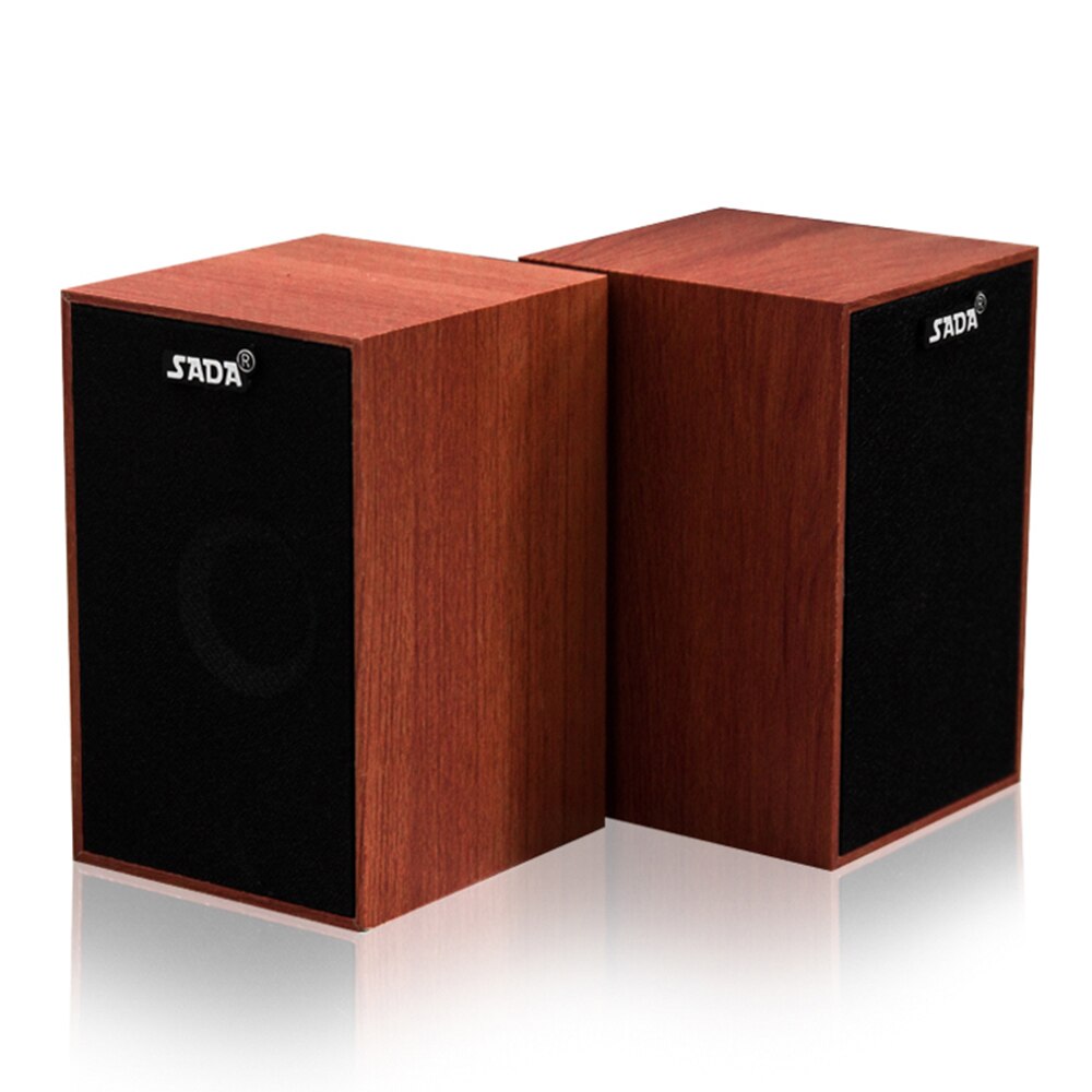 SADA V-160 USB Wired Wooden Combination Computer Speakers Bass Stereo Music Player Subwoofer for Laptop Tablet PC Smart Phone: Default Title