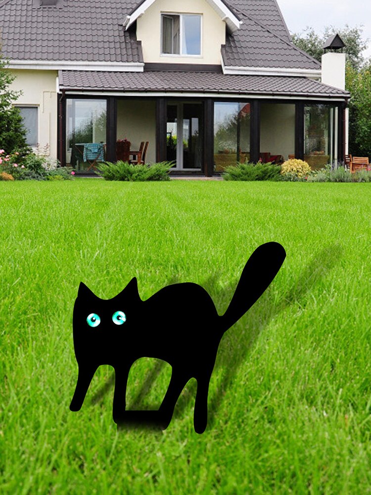 Black Cat Silhouette Stake Yard Art Acrylic Garden Decoration Cat Crafts Lawn Ornament For Courtyards Backyards Lawns Gardens
