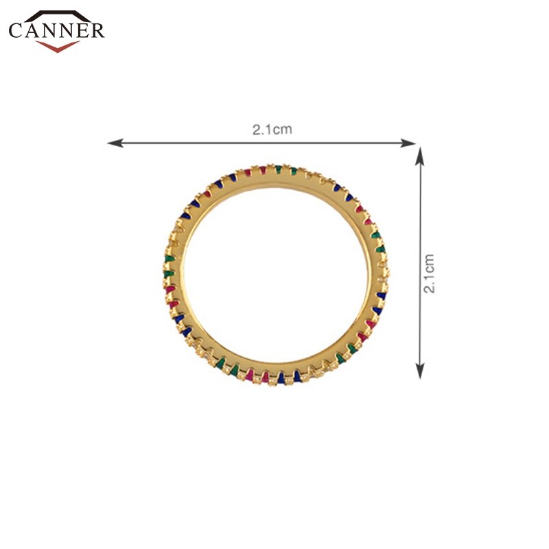 1pcs Full Cubic Zirconia Engagement Wedding Rings for Women Gold Color Colorful CZ Crystal Rings Dainty Thin Finger Ring H40