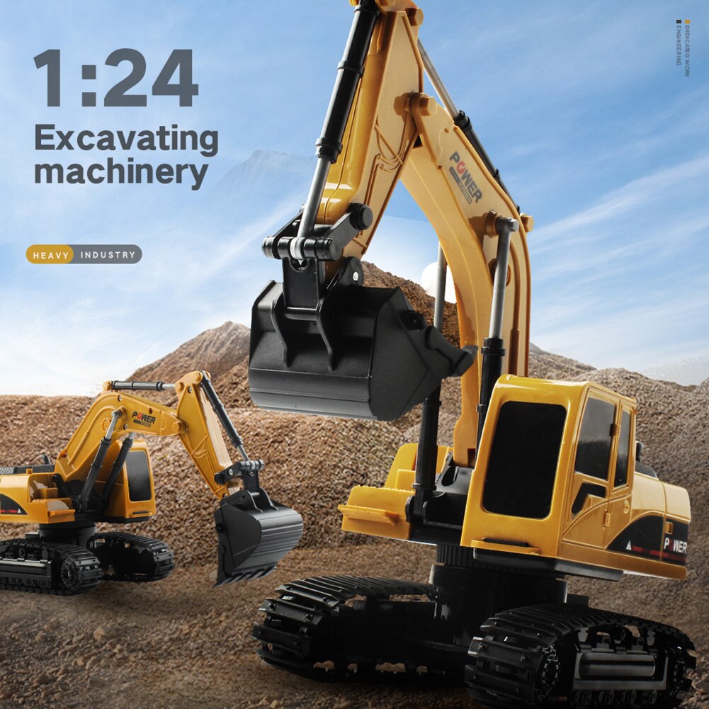 5ch rc excavators, 1/24 engineering crawlers, car vehicles with lights, music, remote control toys