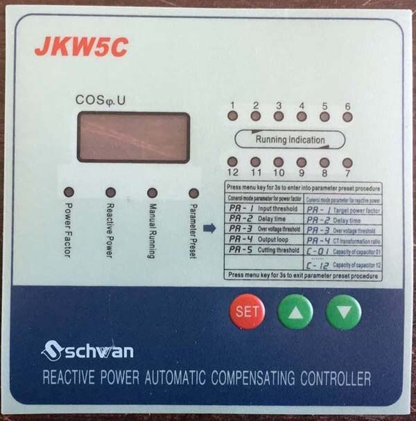 Jkl 5cf 6 trinn 380v automatisk effektfaktorregulatorrelé med transformatorforsyningskondensatorbank