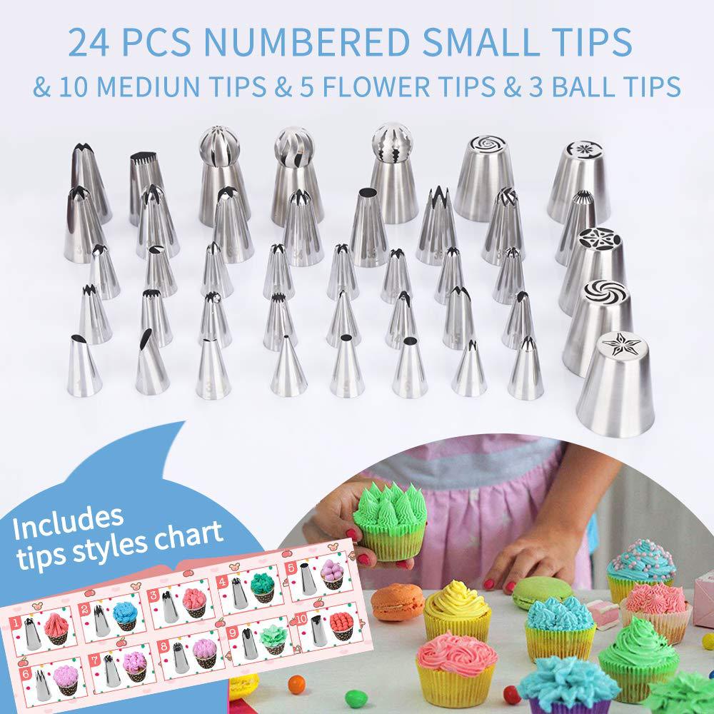 170 PCS Cake Decorating Supplies Kit Baking Set with Icing Piping Tips & Russian Nozzles Bakeware Set